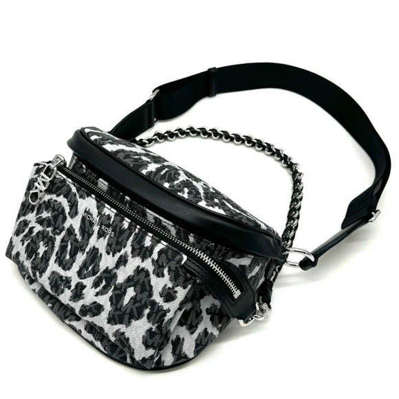 Michael Kors Medium Slater Sling Pack Chain Messenger Crossbody Bag Black Multi - Picture 1 of 11